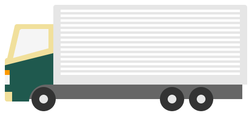 クロネコヤマト運輸風の運送(配達)トラックイラスト＜大型＞（W500×H220px）