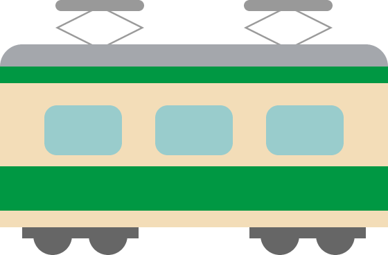 緑のラインが入った電車 鉄道車両 のイラスト 無料フリーイラスト