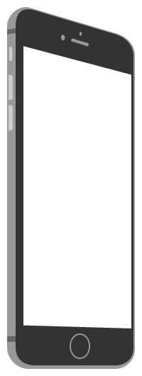 アイフォンiPhone6のイラスト＜グレー・黒色＞（W180×H510px）
