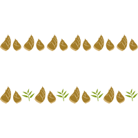 [野菜のイラスト]筍（竹の子・たけのこ）のライン飾り罫線
