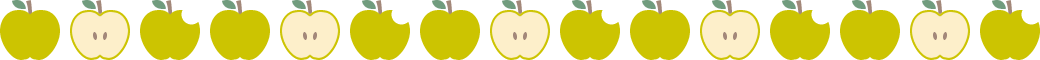 青林檎（りんご・リンゴ）のライン飾り罫線イラスト