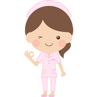 [かわいい女性のイラスト]OK（オッケー）ポーズの看護師（ナース）＜全身・上半身＞