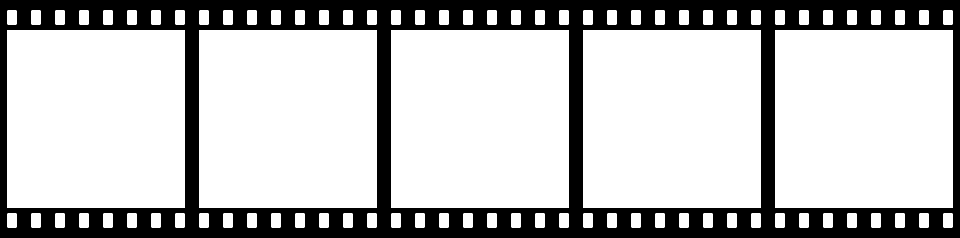 フィルムカメラ用ネガフイルム飾り枠フレームイラスト（正方形：4枚続き）