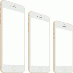 アイフォンiPhone5s/6/6Plus(スマートフォン/スマホ)のフレームイラスト＜ゴールド・金色＞