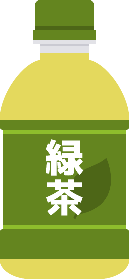 ペットボトル（緑茶）のイラスト＜小＞