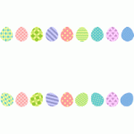 [復活祭]イースターエッグ（卵・たまご）のライン飾り罫線イラスト
