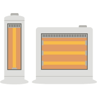 [白物家電]電気ストーブのイラスト