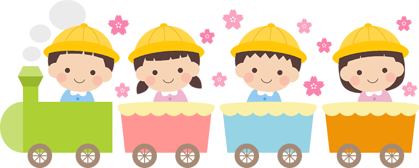 かわいい幼稚園生が乗った汽車のイラスト 無料フリーイラスト素材集