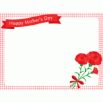 [母の日]カーネーションを飾ったメッセージカード（赤・ピンク）