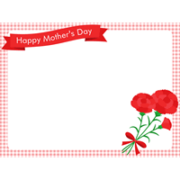 [母の日]カーネーションを飾ったメッセージカード（赤・ピンク）