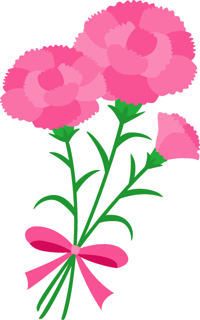 [母の日]かわいいカーネーションのイラスト（赤・ピンク） | 無料フリーイラスト素材集【Frame illust】