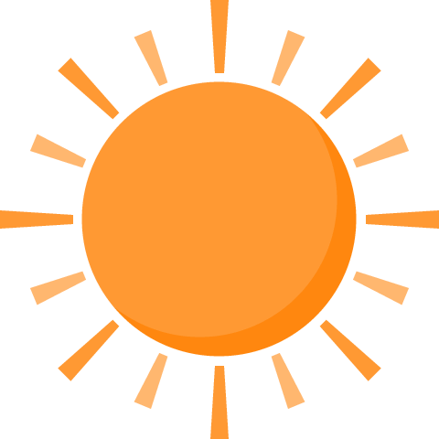 太陽 お日様マーク のイラストアイコン オレンジ 黄色 無料フリーイラスト素材集 Frame Illust