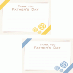 [父の日]リボンと薔薇（バラ）のメッセージカード＜黄色・青＞