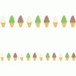 ソフトクリームのライン飾り罫線イラスト