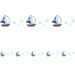 ヨットのライン飾り罫線イラスト＜マリンカラー＞