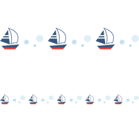 ヨットのライン飾り罫線イラスト