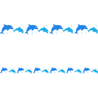 イルカ（ドルフィン）のライン飾り罫線イラスト