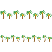 椰子の木（ヤシの木）のライン飾り罫線イラスト