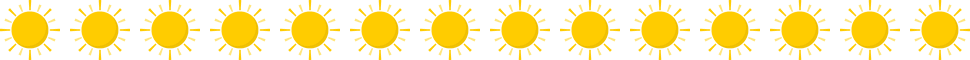 太陽（お日様マーク）のライン飾り罫線イラスト＜黄色＞