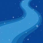 [七夕]夜空に流れる天の川の背景フレームイラスト