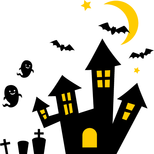 ハロウィンのお化け屋敷 洋館 城 のイラスト素材 無料フリー