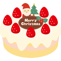 クリスマスケーキのイラスト＜生クリーム＞