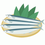 秋刀魚（サンマ）のイラスト素材