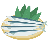 秋刀魚（生サンマ）のイラスト