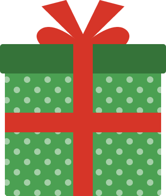 クリスマスプレゼントBOX（緑：水玉模様）