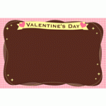 [バレンタインイラスト]チェック柄背景のチョコレートフレーム枠