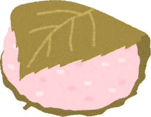 桜餅のイラスト（関西風／道明寺）＜1個＞