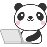パソコンをするパンダのイラスト