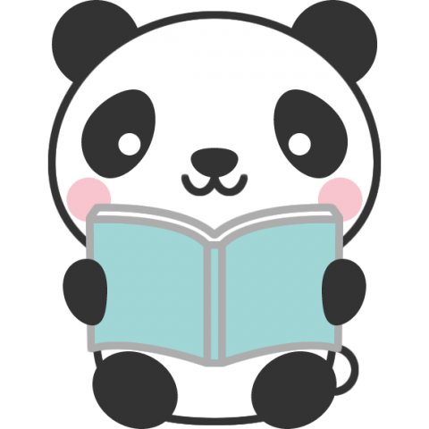 本を読む（読書をする）パンダのイラスト