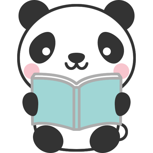 本を読む（読書をする）パンダのイラスト