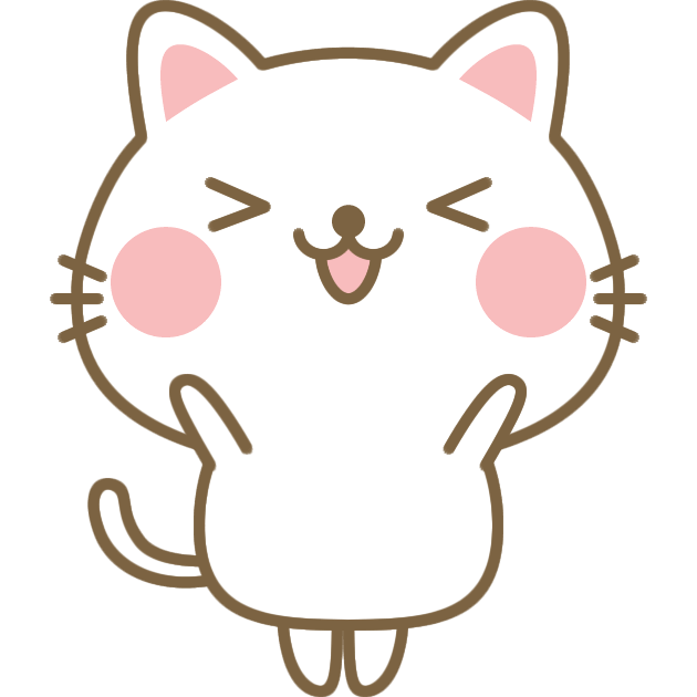 ジャンプして大喜びする猫のイラスト