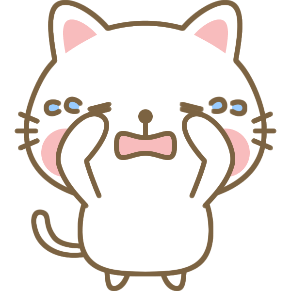 泣いている猫のイラスト