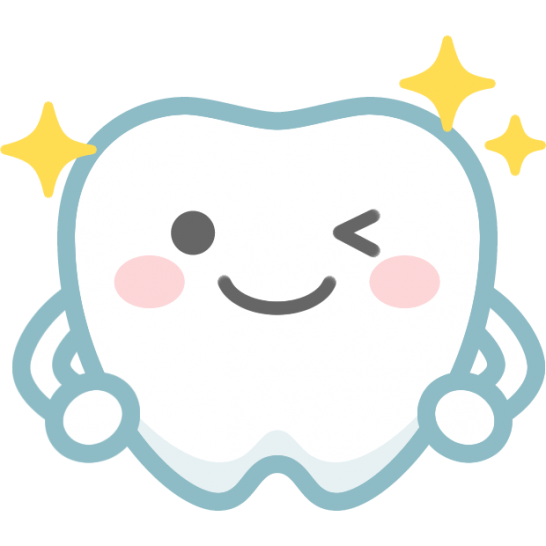 【歯のイラスト】ピカピカに輝く健康な歯のキャラクター