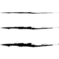 荒々しい筆使いの墨書き風ライン飾り罫線イラスト素材