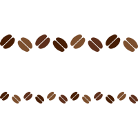 コーヒー豆のライン飾り罫線イラスト