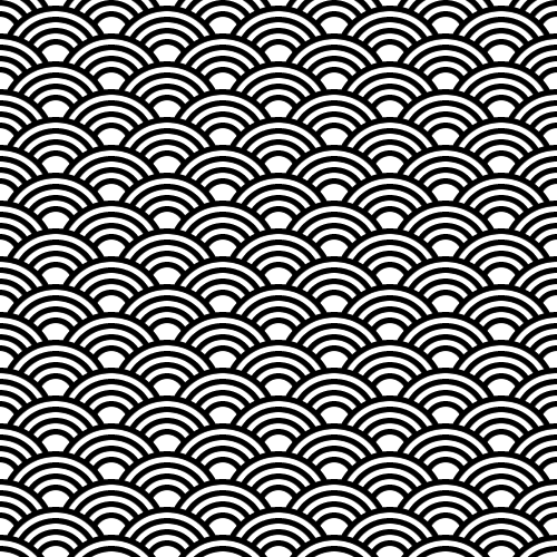 青海波（せいがいは）模様の背景パターン素材