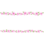 つつじ（躑躅）の花のライン飾り罫線イラスト