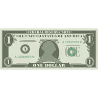 1ドル札（1$紙幣）のイラスト