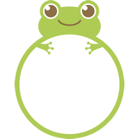 かわいい蛙のフレーム枠イラスト