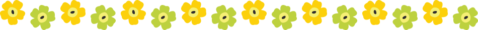 北欧風の花柄ライン罫線＜黄色☓黄緑＞