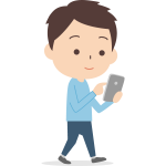 歩きスマホをする男性のイラスト