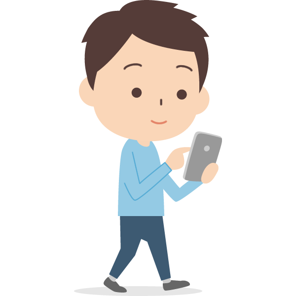 歩きスマホをする男性のイラスト