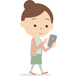 歩きスマホをする女性のイラスト