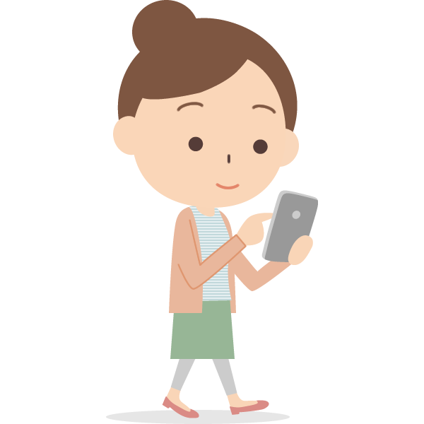 歩きスマホをする女性のイラスト