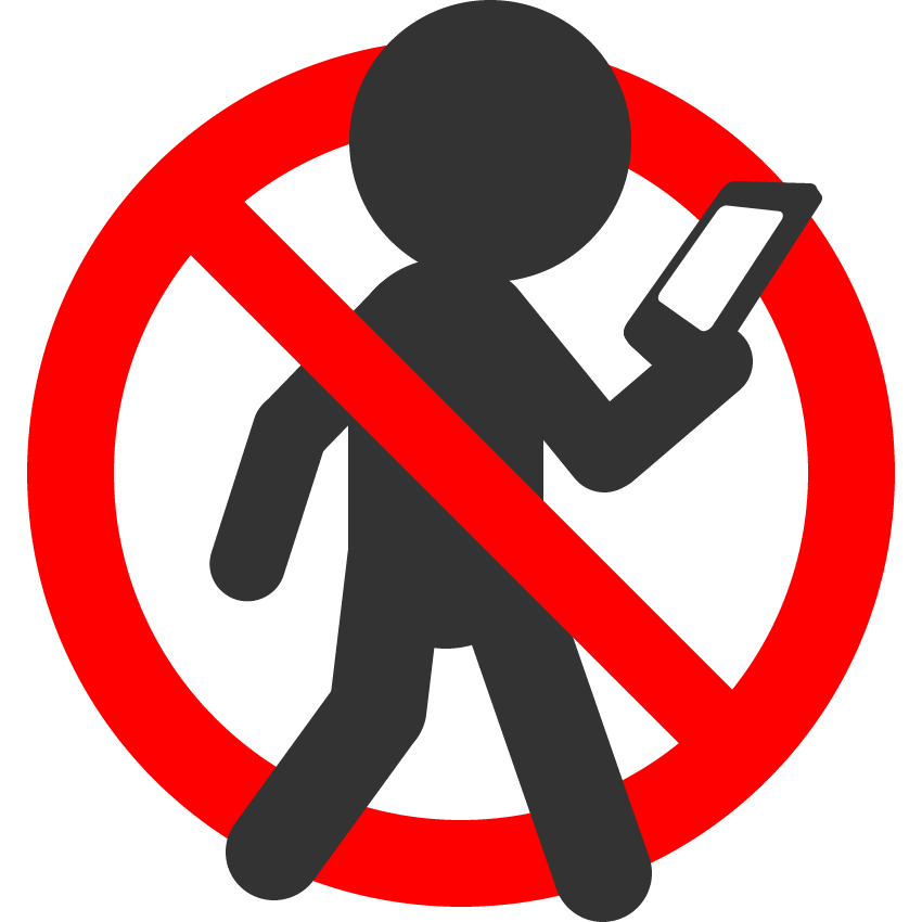 歩きスマホ禁止マークのイラスト