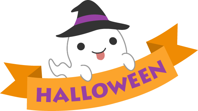 Halloweenのリボンを持った可愛いゴースト おばけ のイラスト素材